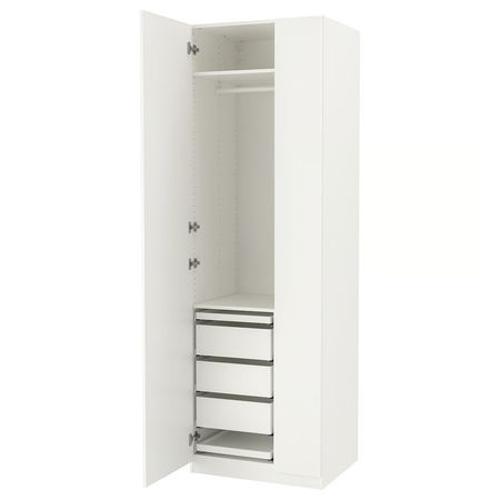 PAX / FORSAND Гардероб, комбинация - белый/белый 75x60x236 см