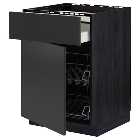 Шкаф для варочной панели, ящик, 2 проволочные корзины IKEA METOD МЕТОД, MAXIMERA МАКСИМЕРА 594.979.13