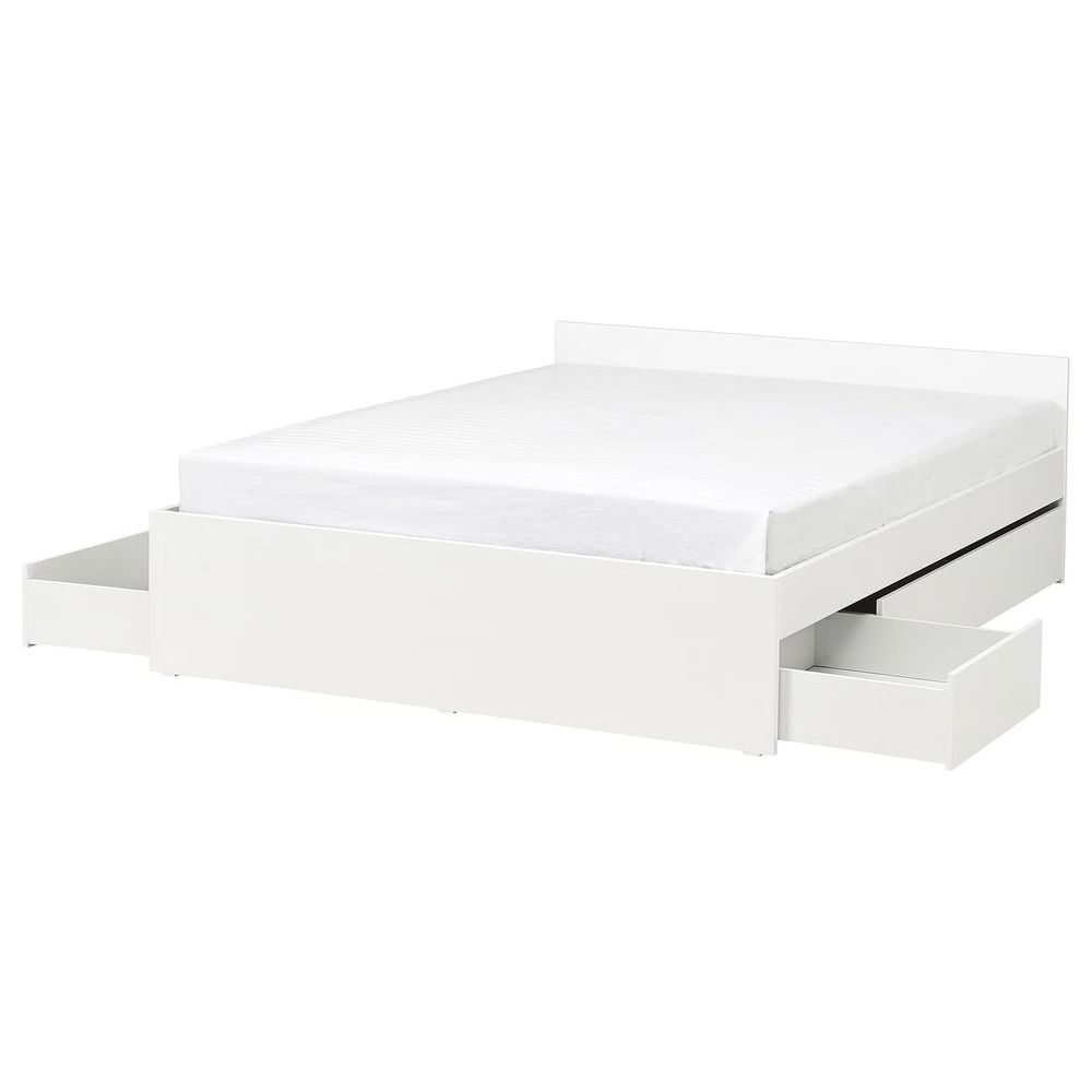 VIHALS Каркас кровати с 4 ящиками - белый 140x200 см - фото 1