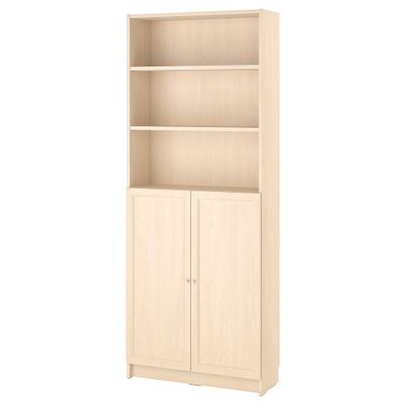 Стеллаж с дверьми, под березу, 80x30x202 см IKEA BILLY БИЛЛИ, OXBERG ОКСБЕРГ 994.833.63