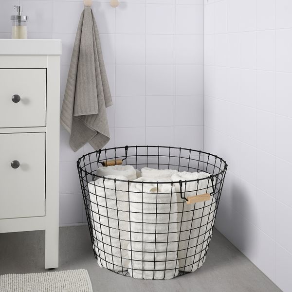 Проволочная корзина с ручками, черный 59x40 см IKEA NÄTADE НЭТАДЕ 505.039.37 - фото 4