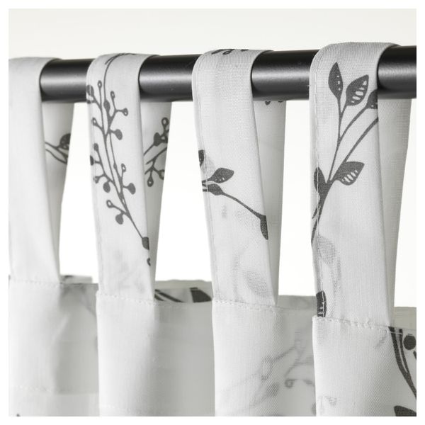 Гардины, 1 пара ВИНТЕР 2016, белый/светло-серый (145x300 см) - фото 2