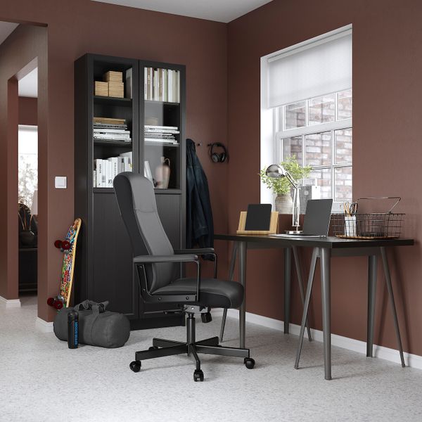 Письменный стол, черно-коричневый/темно-серый 120x60 см IKEA LAGKAPTEN ЛАГКАПТЕН / NÄRSPEL НЭРСПЕЛЬ 094.170.37 - фото 4