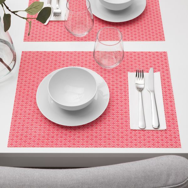 Салфетка под приборы, красный/с рисунком 45x33 см IKEA GALLRA ГАЛЛЬРА 703.982.09 - схема-чертеж с размерами
