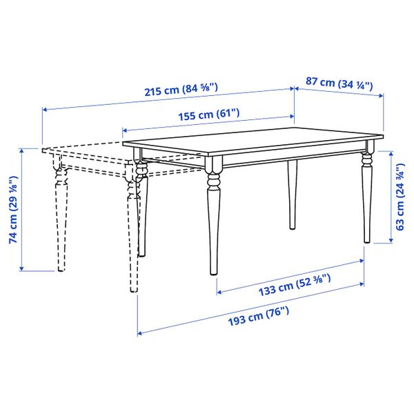 Стол и 6 стульев, черный/коричнево-чёрный 155/215 см IKEA INGATORP ИНГАТОРП / INGOLF ИНГОЛЬФ 092.968.89 - фото 5