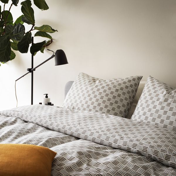 Пододеяльник и 1 наволочка, белый, серый 150x200/50x70 см IKEA SILVERFRYLE СИЛВЕРФРЮЛЕ 604.696.12 - фото 3