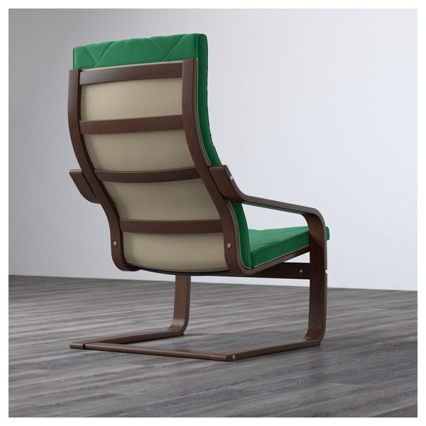 Кресло ПОЭНГ, коричневый, Сандбакка зеленый - фото 3