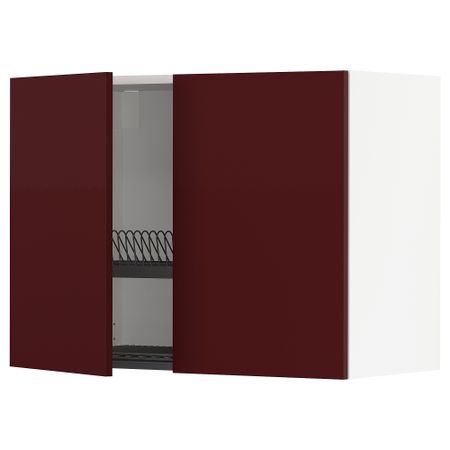 Навесной шкаф с сушилкой, 2 дверцы, 80x60 cm IKEA METOD МЕТОД 794.526.35