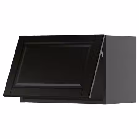 METOD Горизонтальный навесной шкаф - черно-серый/Bodbyn чёрный 60x40 см