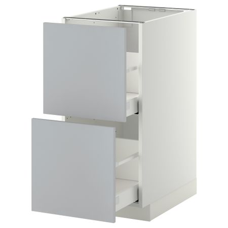 Напольный шкаф 2 форнтальных, 2 высоких ящик, 40x60 см, белый, Veddinge серый IKEA METOD МЕТОД, MAXIMERA МАКСИМЕРА 599.163.73