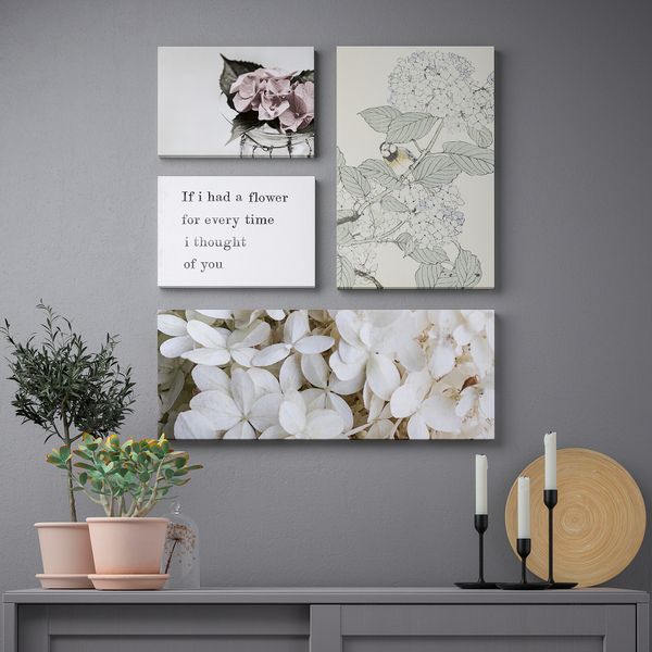 Набор картин, 4 шт., 78x92 см, Цветок для тебя IKEA PJÄTTERYD ПЬЕТТЕРИД 305.277.41 - схема-чертеж с размерами