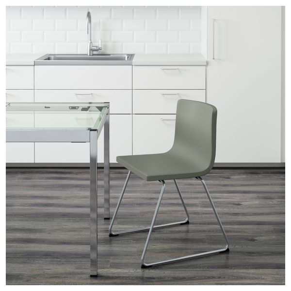 Стул БЕРНГАРД, хромированный, Мьюк зеленый - фото 7