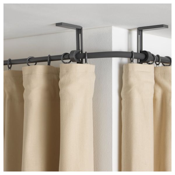 Угловое соединение гардинного карниза РЭККА, серебристый - схема-чертеж с размерами