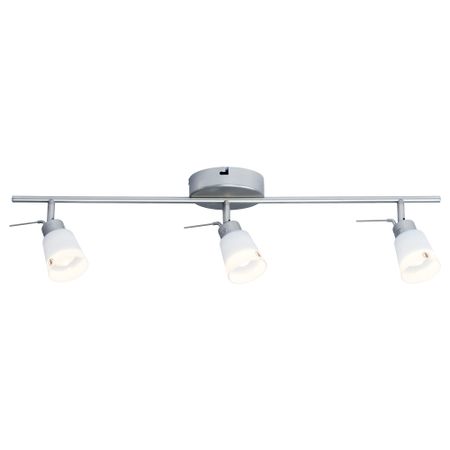Потолочная шина, 3 лампы БАЗИСК, никелированный, белый