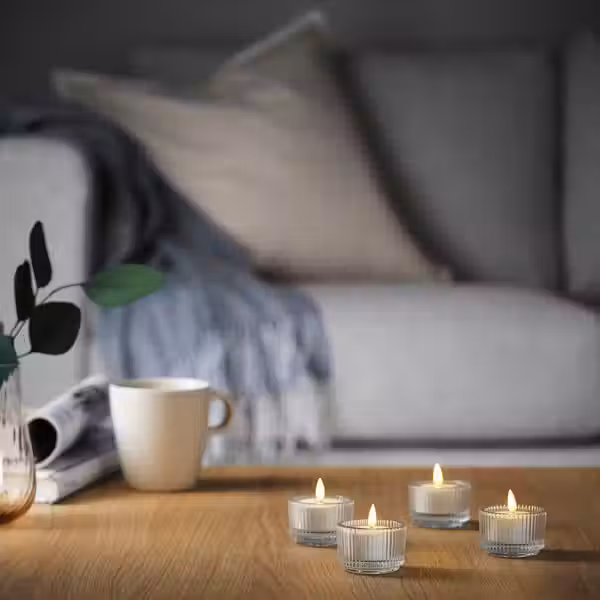 FINSMAK Подсвечник для греющей свечи - прозрачное стекло 3.5 см - фото 3