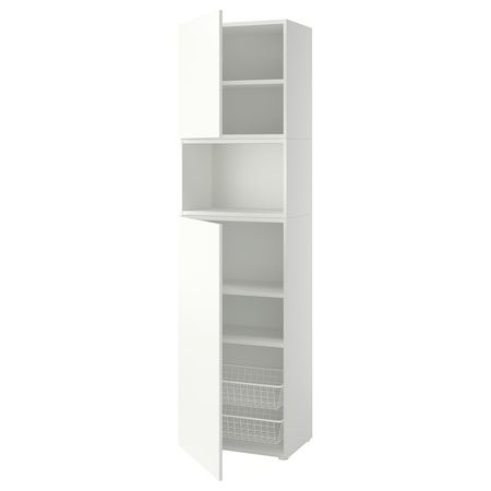 PLATSA Комбинация для хранения с дверцами - белый/Fonnes белый 60x42x221 см