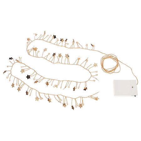 Светодиодная гирлянда, 80 ламп, с батарейным питанием мини/звезда золотой IKEA STRÅLA СТРОЛА 805.031.20