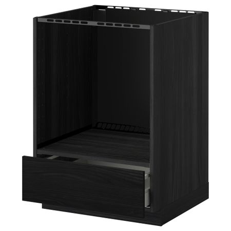 Напольный шкаф для духовки, с ящиком МЕТОД / МАКСИМЕРА, черный, Тингсрид черный (60x60 см)