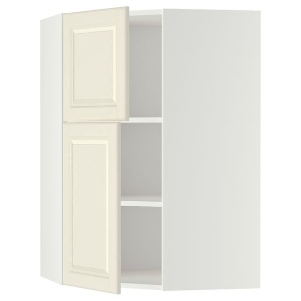 Угловой навесной шкаф + полки, 2 дверцы, 68x100 см, белый, Bodbyn белый с оттенком IKEA METOD МЕТОД 090.006.04 - схема-чертеж с размерами
