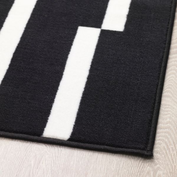 Ковер, короткий ворс, черный/белый, 75x150 см IKEA ЁРСБИ 304.501.43 - фото 3