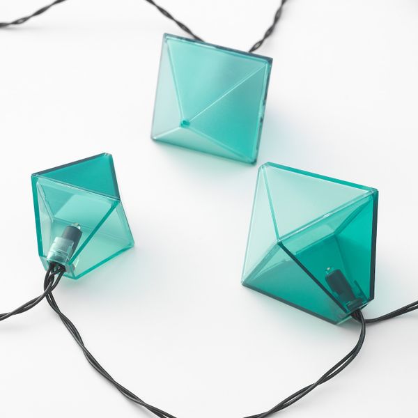 Гирлянда, 12 светодиодов, для сада на солнечной батарее/в форме алмаза синий IKEA СОЛВИДЕН 204.530.43 - фото 2