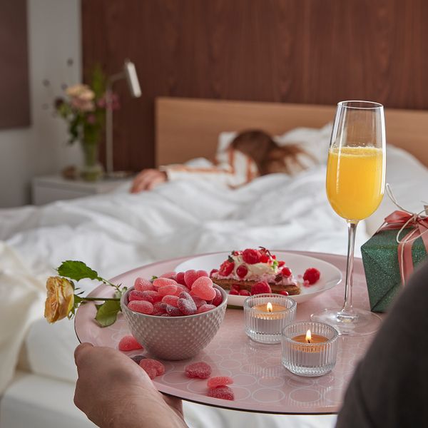 Поднос, с рисунком/розовый 43 см IKEA KEJSERLIG КЕЙСЕРЛИГ 604.736.47 - схема-чертеж с размерами