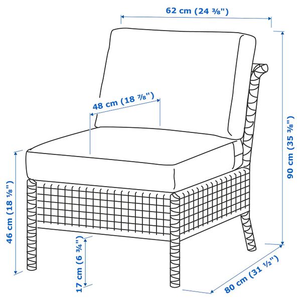 IKEA в интерьере - схема-чертеж с размерами