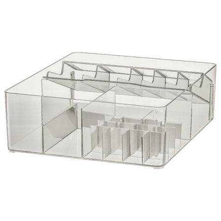 Ящик с отделениями, дымчатый 32x28x10 см IKEA GODMORGON ГОДМОРГОН 704.002.69