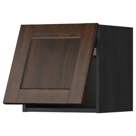 Горизонтальный навесной шкаф МЕТОД, черный, Эдсерум коричневый