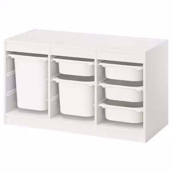 TROFAST Комбинация д/хранения+контейнеры - белый/белый 99x44x56 см - фото 1