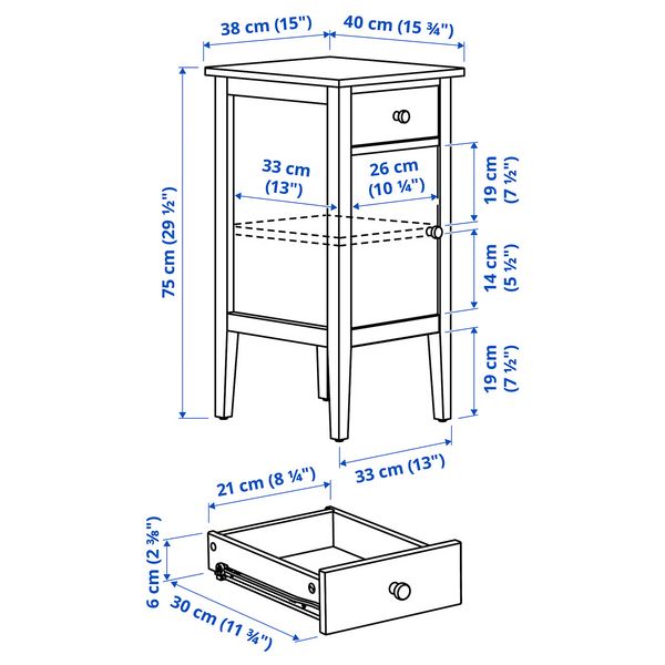 IKEA, дополнительный ракурс - схема-чертеж с размерами