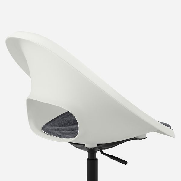 Рабочее кресло c подушкой, белый черный/темно-серый IKEA LOBERGET ЛОБЕРГЕТ / MALSKÄR МАЛЬСКЭР 893.319.40 - фото 4