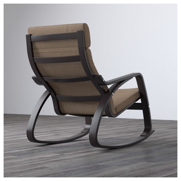 Кресло-качалка ПОЭНГ, черно-коричневый, Исунда коричневый - фото 3