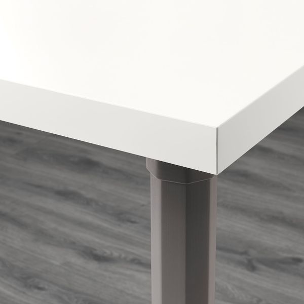Стол, белый, серый 100x60 см IKEA LINNMON ЛИННМОН / ALVARET АЛЬВАРЭТ 292.793.89 - схема-чертеж с размерами
