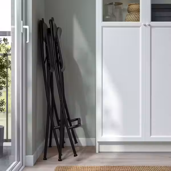 FRANKLIN Стул барный, складной - черный черный/черный 63 см - схема-чертеж с размерами