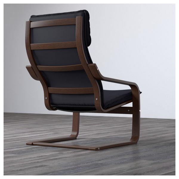 Кресло ПОЭНГ, коричневый, Ранста черный - фото 3
