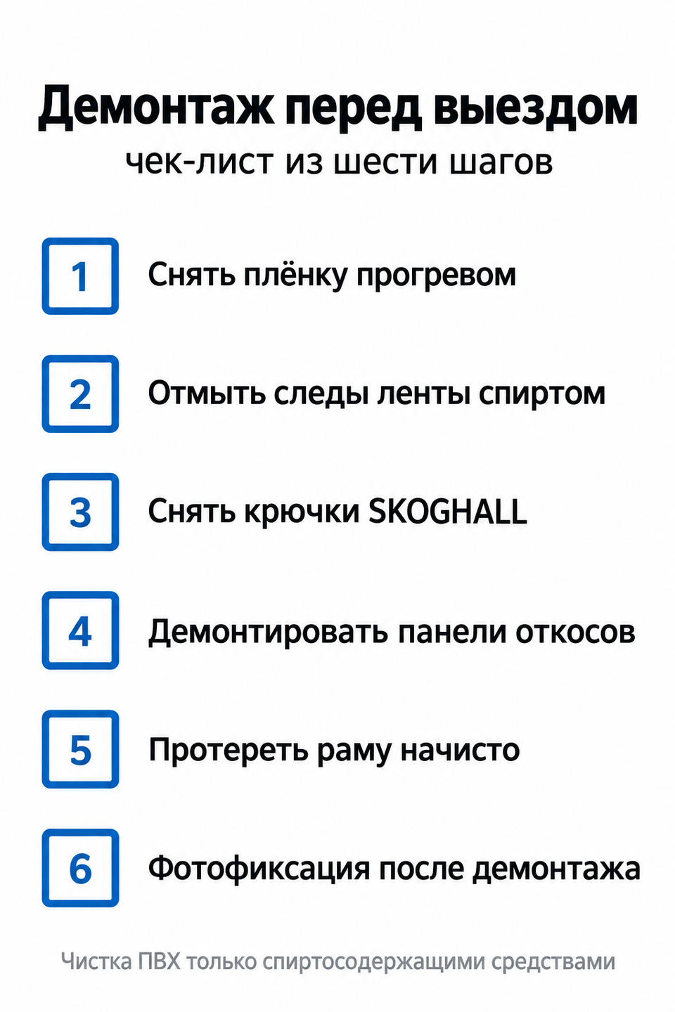Инфографика: чек-лист демонтажа утепления перед выездом из квартиры