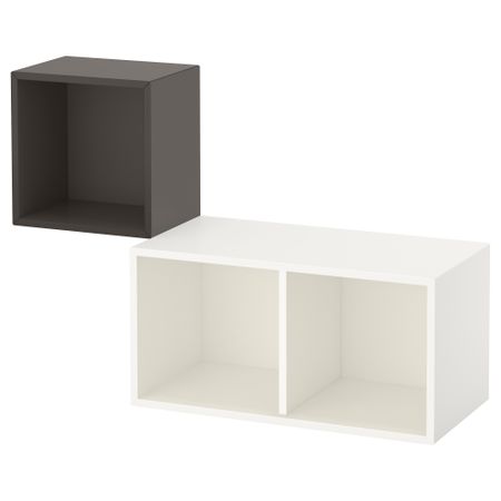 Комбинация настенных шкафов ЭКЕТ, темно-серый, белый (105x35x70 см)