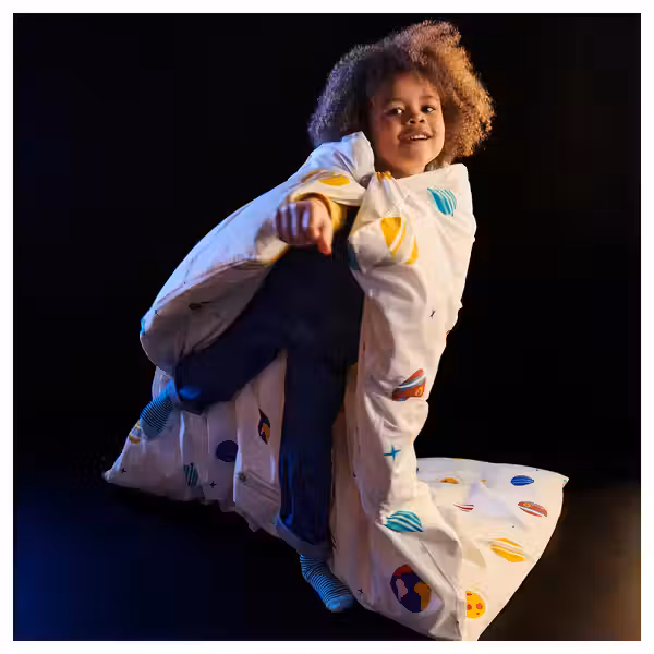 AFTONSPARV АФТОНСПАРВ Пододеяльник и наволочка - космос/разноцветный 150x200/50x60 см - фото 8