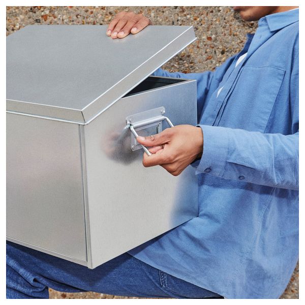 Коробка с крышкой, оцинковка, 35x50x30 см IKEA ОМБЮТЕ 304.466.36 - схема-чертеж с размерами