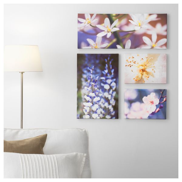 Набор картин,4 штуки ГРОНБИ, цветочная свежесть (84x124.5 см) - схема-чертеж с размерами