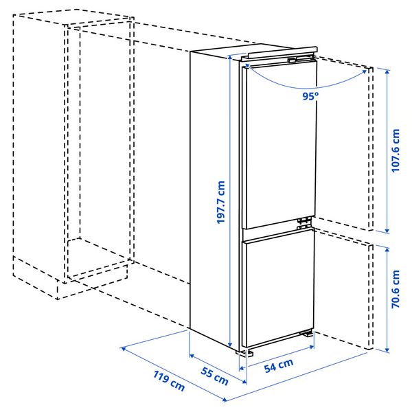 IKEA, дополнительный ракурс - схема-чертеж с размерами