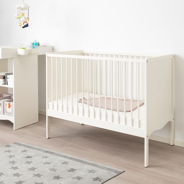 Кроватка детская, белый, 60x120 см IKEA СОЛГУЛЬ 603.624.18 - фото 3