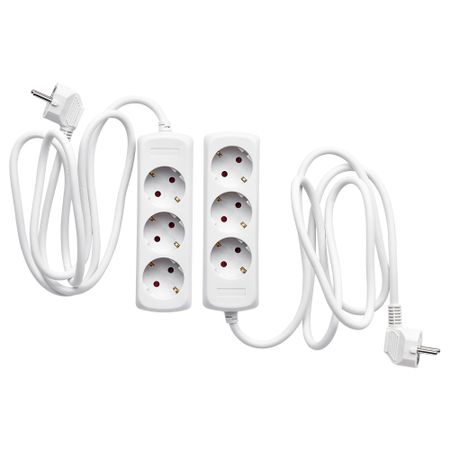 Удлинитель 3-местный КОПЛА, с заземлением белый (1.5 м)