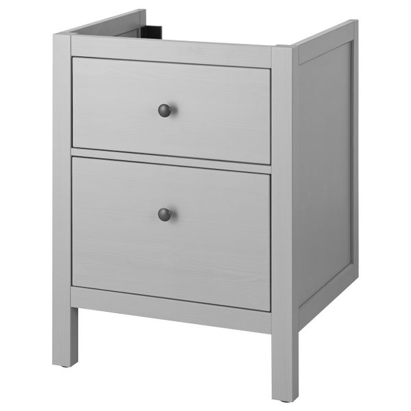 Шкаф для раковины с 2 ящ, серый 60x47x83 см IKEA HEMNES ХЕМНЭС 004.412.11 - фото 1