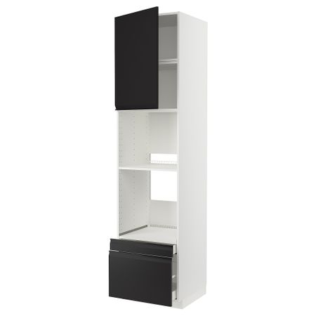 Высокий шкаф для духовки, комбинированный духовка + дверца, 2 ящика IKEA METOD МЕТОД, MAXIMERA МАКСИМЕРА 694.941.55
