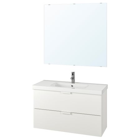 Комплект мебели для ванной, 4 предмета, 103 cm IKEA ODENSVIK ОДЕНСВИК, GODMORGON ГОДМОРГОН 393.254.80