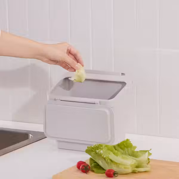 SKOLÄST СКОЛЭСТ Мусорный контейнер для шкафа - светло-серый 3.3 л - фото 4