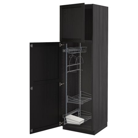 Высокий шкаф с отделением для аксессуаров для уборки, 60x60x200 cm IKEA METOD МЕТОД 894.623.42