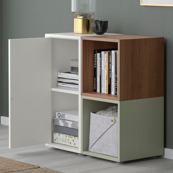 Комбинация шкафов с ножками, 70x35x72 см, белый, под грецкий орех светло-зеленый IKEA EKET ЭКЕТ 394.927.56 - фото 4